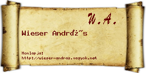 Wieser András névjegykártya